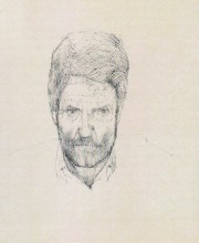 Autoritratto, china su carta, 30x23cm, 2007